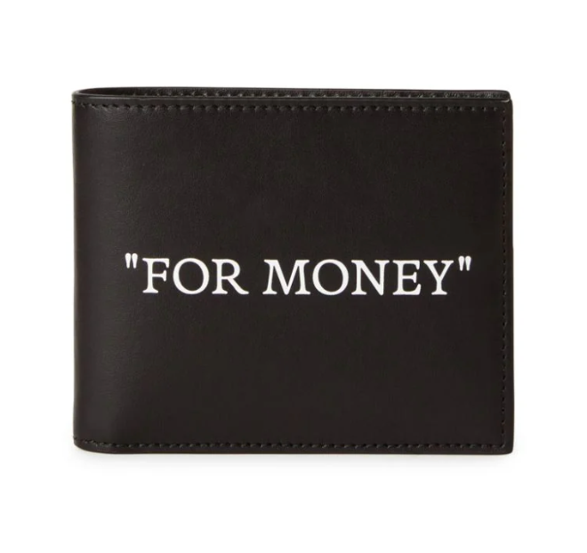 Off-White Quote Bifold Wallet Black White