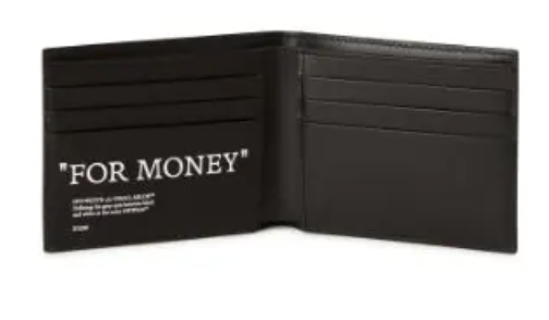 Off-White Quote Bifold Wallet Black White