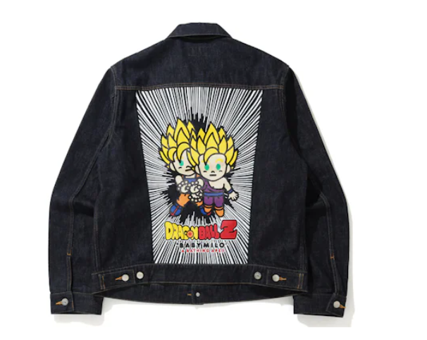 BAPE x Dragon Ball Z Baby Milo Big Ape Head Denim Jacket Indigo