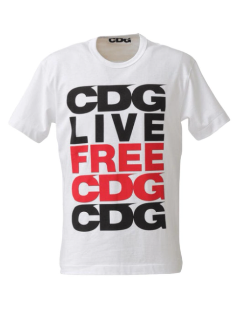 Comme Des Garcons 18AW Live Free Tee White