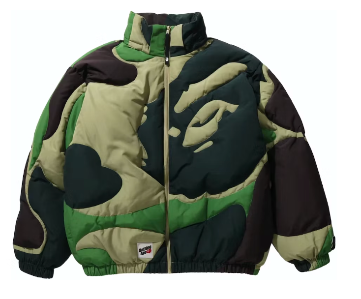 BAPE Mega ABC Camo Detachable Hoodie Puffer Down Jacket Green