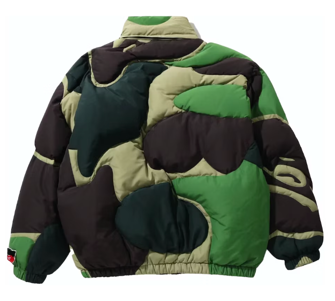 BAPE Mega ABC Camo Detachable Hoodie Puffer Down Jacket Green