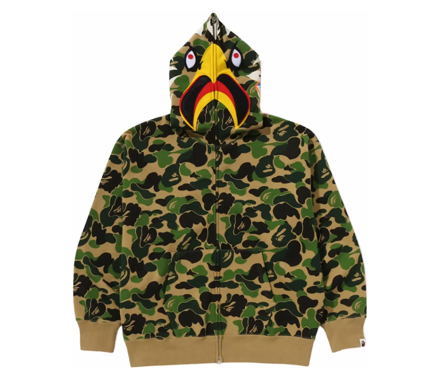 BAPE x READYMADE ABC Camo Eagle Relaxed Fit Full Zip Hoodie Green