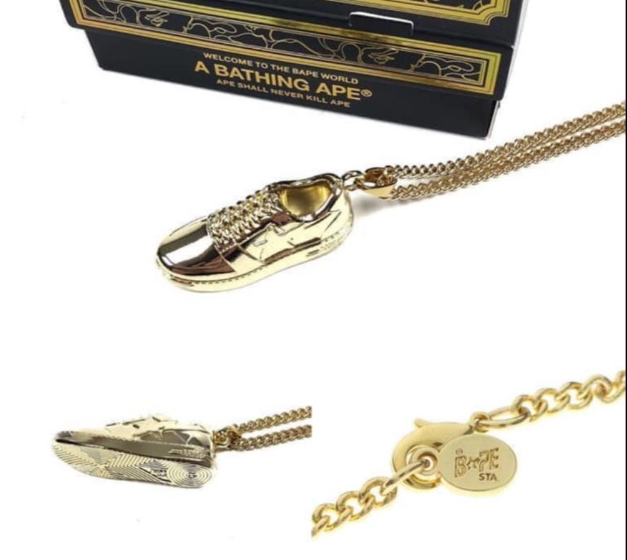 BAPE Isetan Men's Novelty Bape Sta Necklace Gold