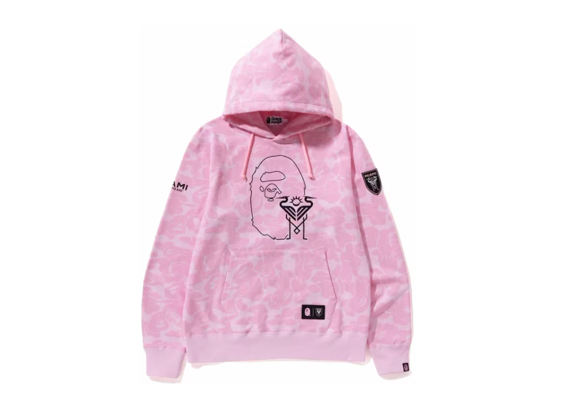 BAPE x Inter Miami CF Camo Pullover Hoodie Pink