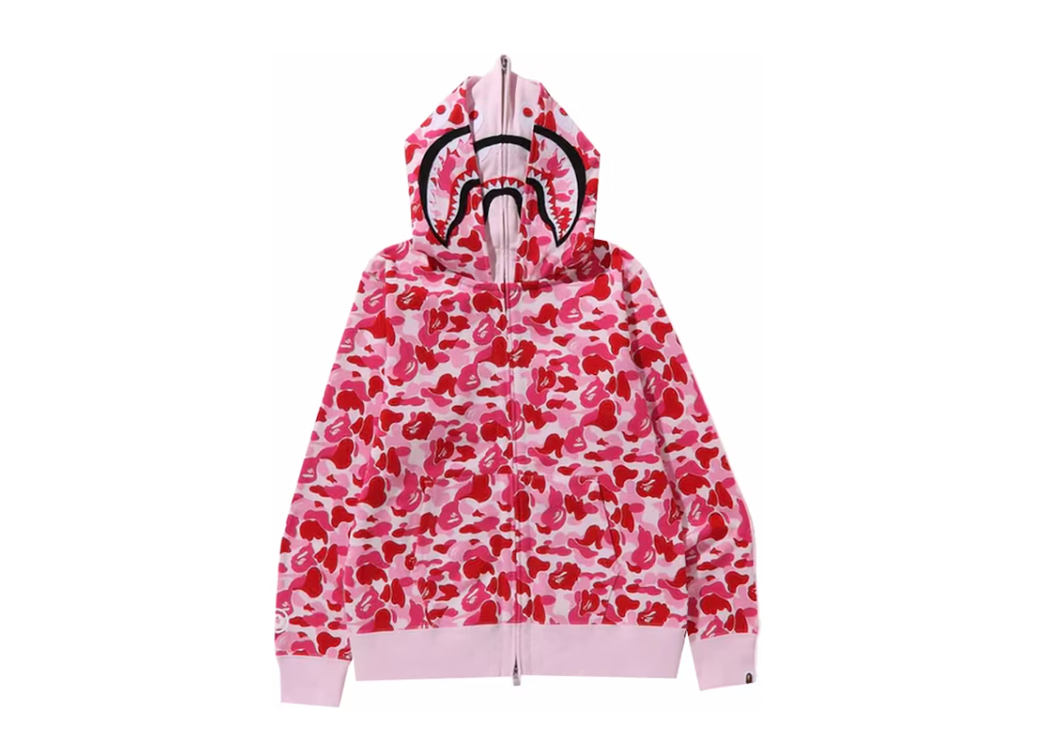 BAPE ABC Camo Double Shark Full Zip Hoodie (FW23) Pink