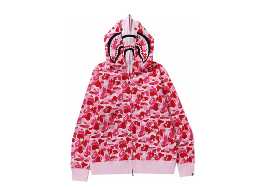 BAPE ABC Camo Double Shark Full Zip Hoodie (FW23) Pink