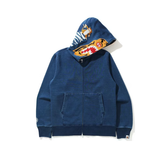 BAPE Tiger Full Zip Hoodie Navy