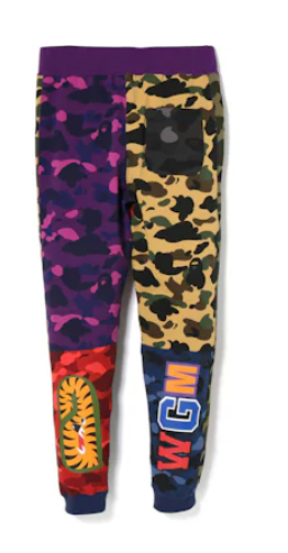 BAPE Mix Camo Shark Crazy Slim Sweat Pants Multi