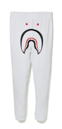 BAPE Shark Slim Sweat Pants White