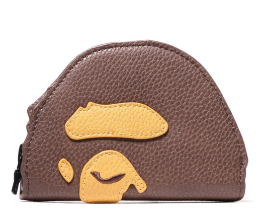 BAPE Ape Head Coin Case Brown