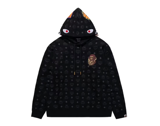 BAPE x MCM Shark Pullover Hoodie Black