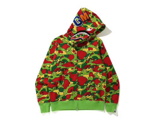 BAPE Sta Camo Shark Full Zip Hoodie Green