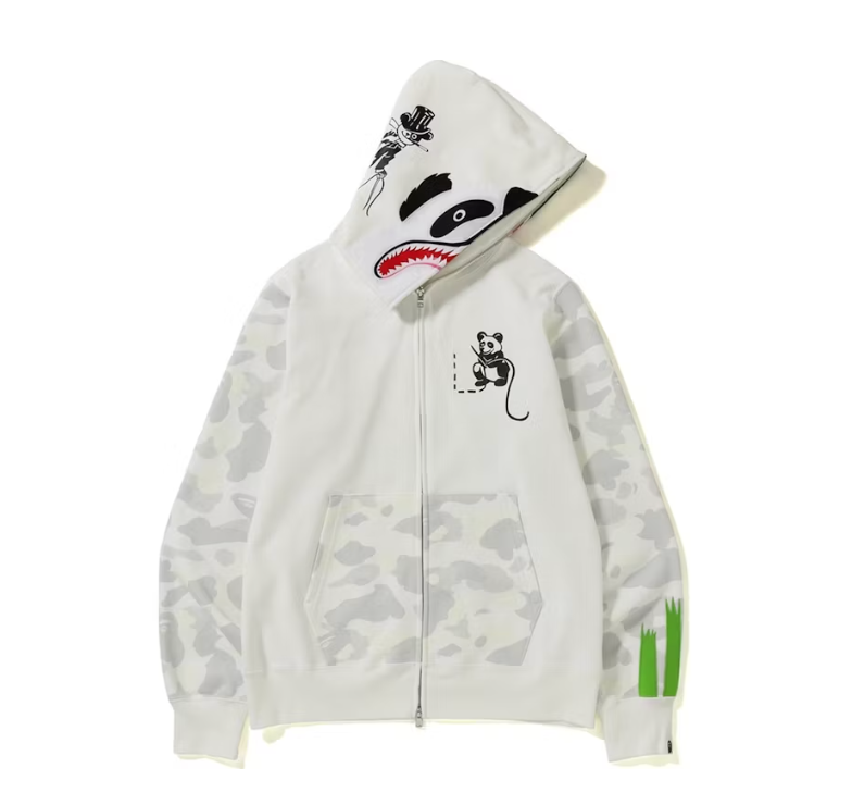 BAPE City Camo Panda Full Zip Hoodie White