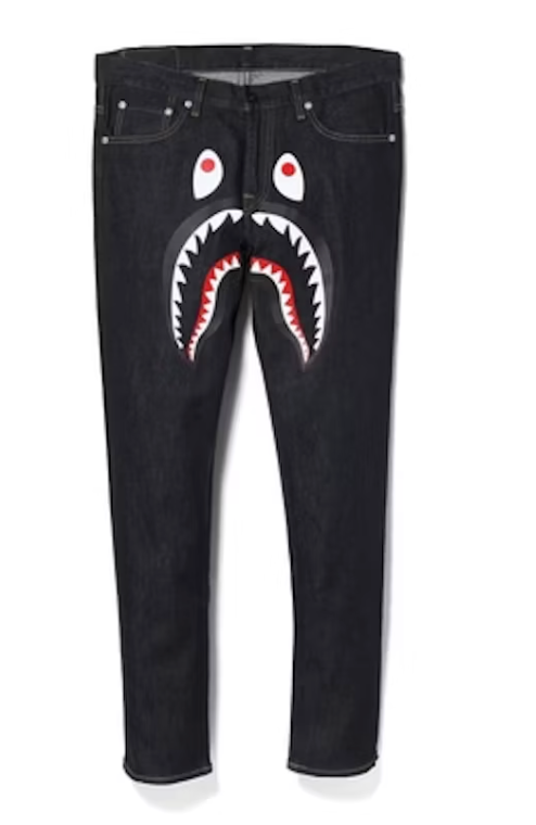 BAPE Shark Slim Stretch Denim Pants Indigo