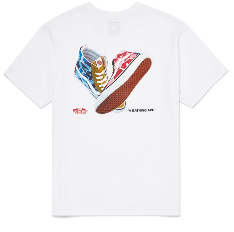 BAPE X VANS SK8 Hi Tee White