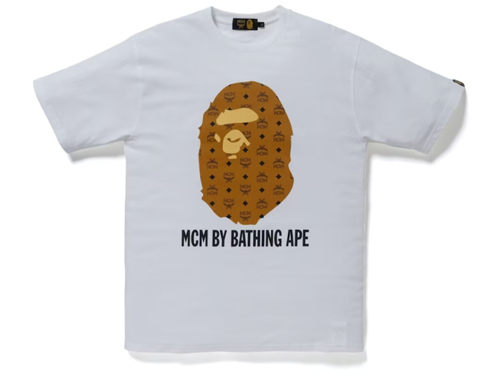 BAPE X MCM By Bathing Brown Tee White