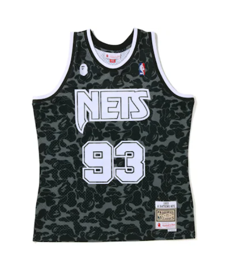 BAPE x Mitchell & Ness New Jersey Nets Jersey Black