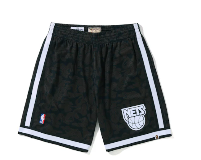 BAPE x Mitchell & Ness New Jersey Nets Shorts Black