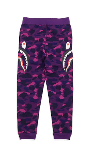 BAPE Color Camo Side Shark Slim Sweatpants Purple