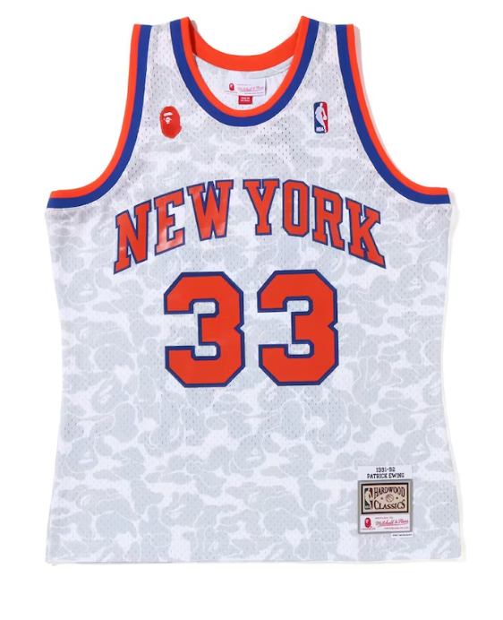 BAPE X MITCHELL&NESS New York Knicks Ewing Jersey White