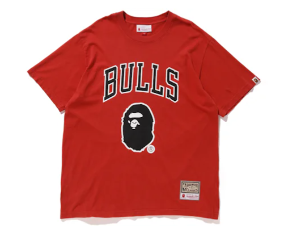 BAPE X Mitchell & Ness Bulls Tee Red Jersey