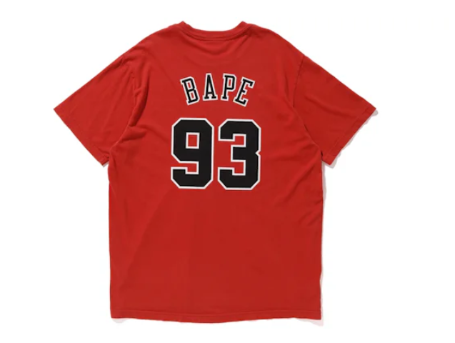 BAPE X Mitchell & Ness Bulls Tee Red Jersey