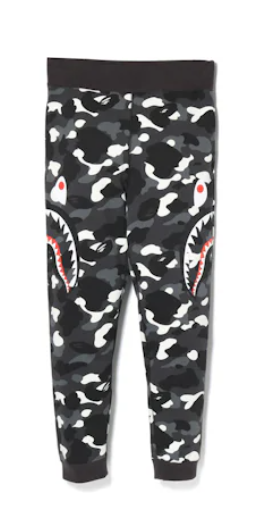 BAPE City Camo Side Shark Slim Sweat Pants Black