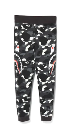 BAPE City Camo Side Shark Slim Sweat Pants Black