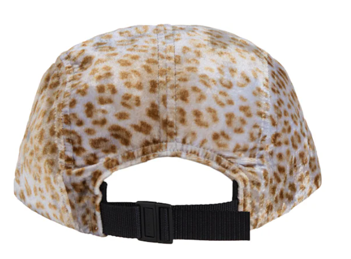 Supreme Leopard Velvet Camp Cap Tan