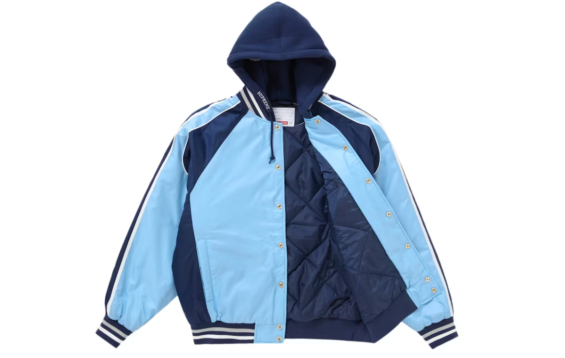 Supreme Hooded Stadium Jacket Blue