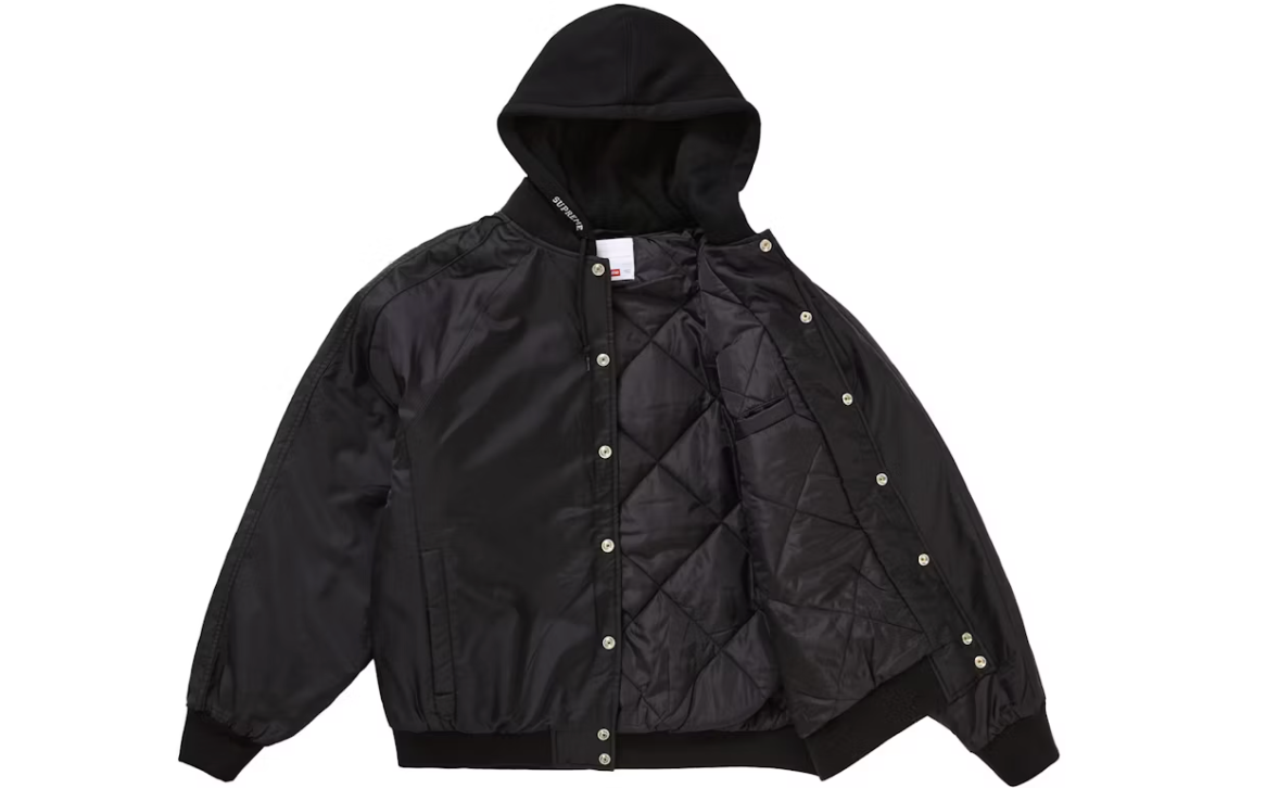 Supreme Hooded Stadium Jacket Black