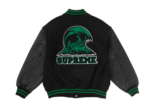 Supreme Wave Varsity Jacket Black