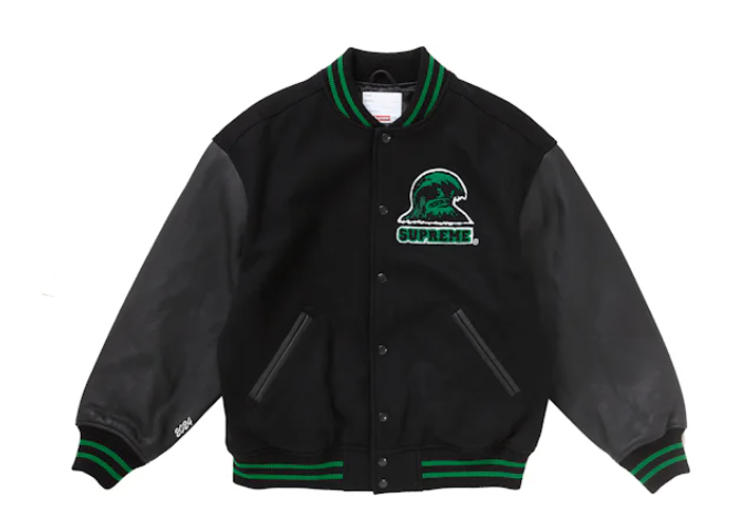 Supreme Wave Varsity Jacket Black