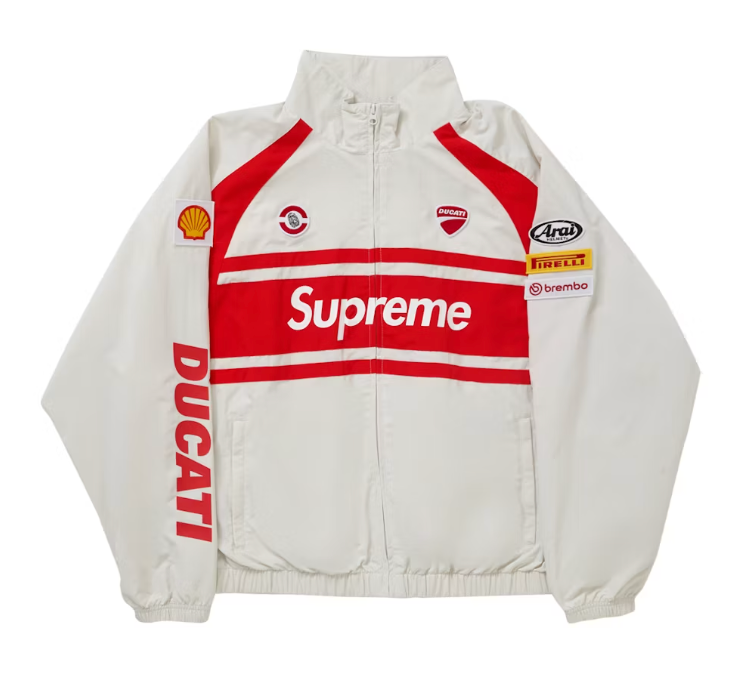 Supreme Ducati Track Jacket Light Grey