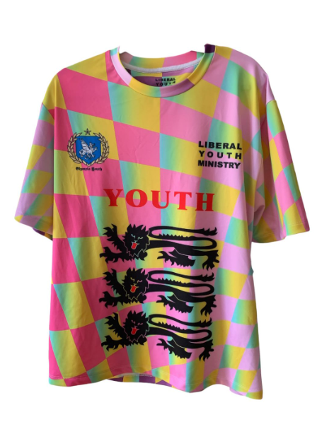 Liberal youth ministry jersey manga corta rosa con naranja