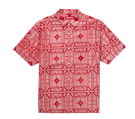 Supreme Tray Jacquard S/S Shirt Red