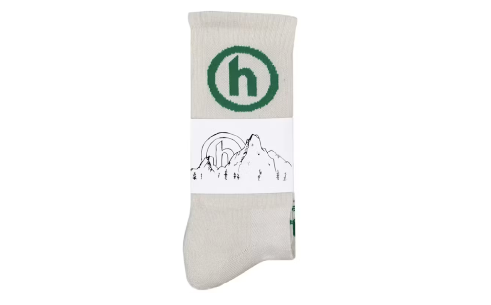 Hidden NY H Logo Socks White/Green