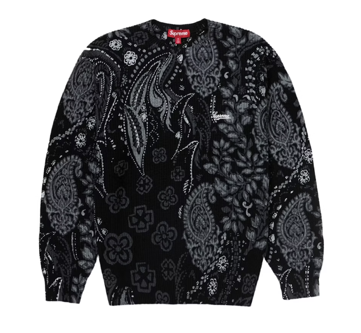 Supreme Printed Paisley Sweater Black