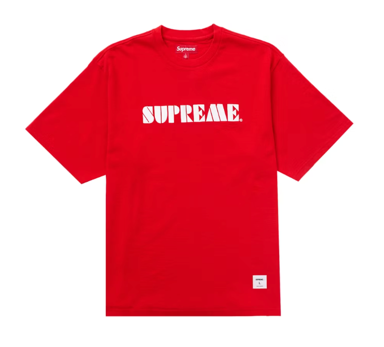 Supreme Stencil Embroidered S/S Top Red