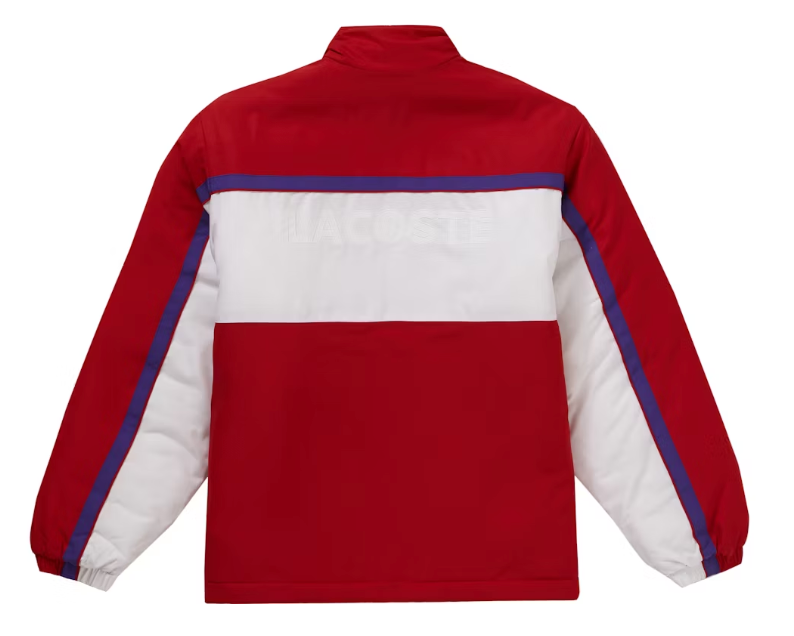 Supreme LACOSTE Puffy Half Zip Pullover Red