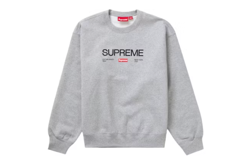 Supreme Established Crewneck Grey