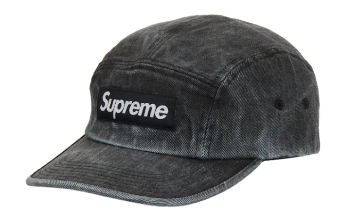 Supreme Coated Denim Camp Cap Black