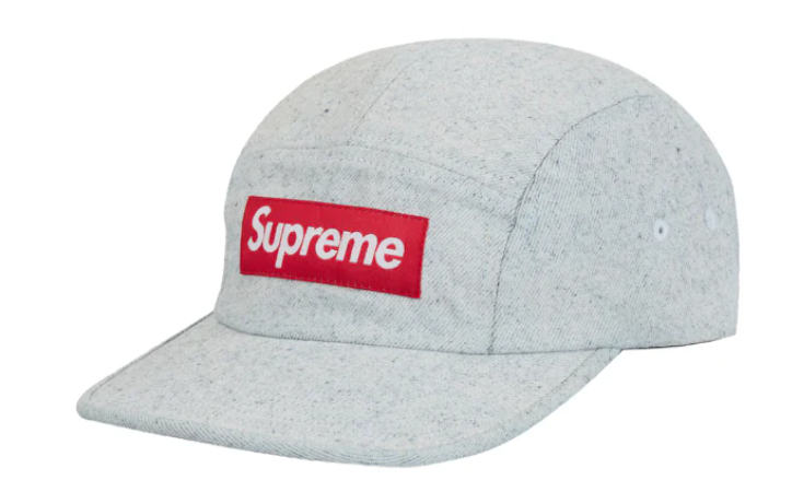 Supreme Coated Denim Camp Cap White