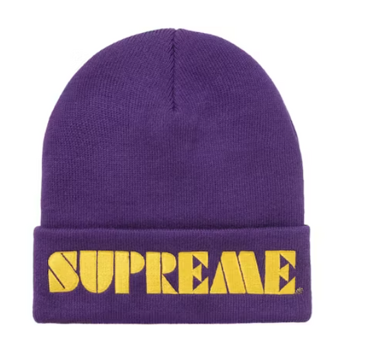 Supreme Stencil Beanie Purple