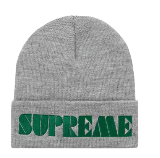 Supreme Stencil Beanie Heather Grey