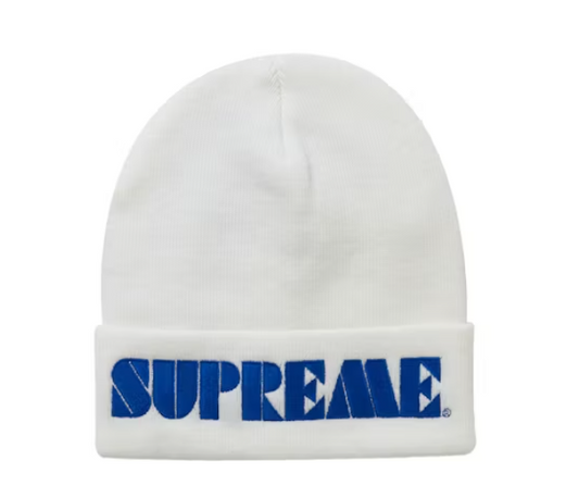 Supreme Stencil Beanie White