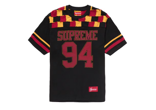 Supreme Patchwork Yoke Football Top Black