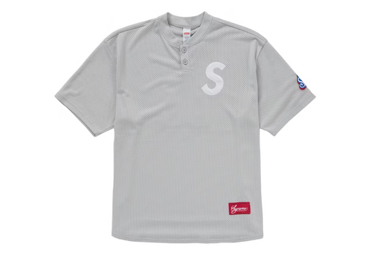 Supreme S Logo Baseball Henley Jersey Grey