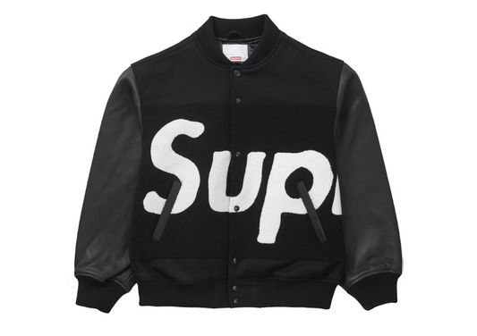 Supreme Big Logo Chenille Varsity Jacket CPFM Black